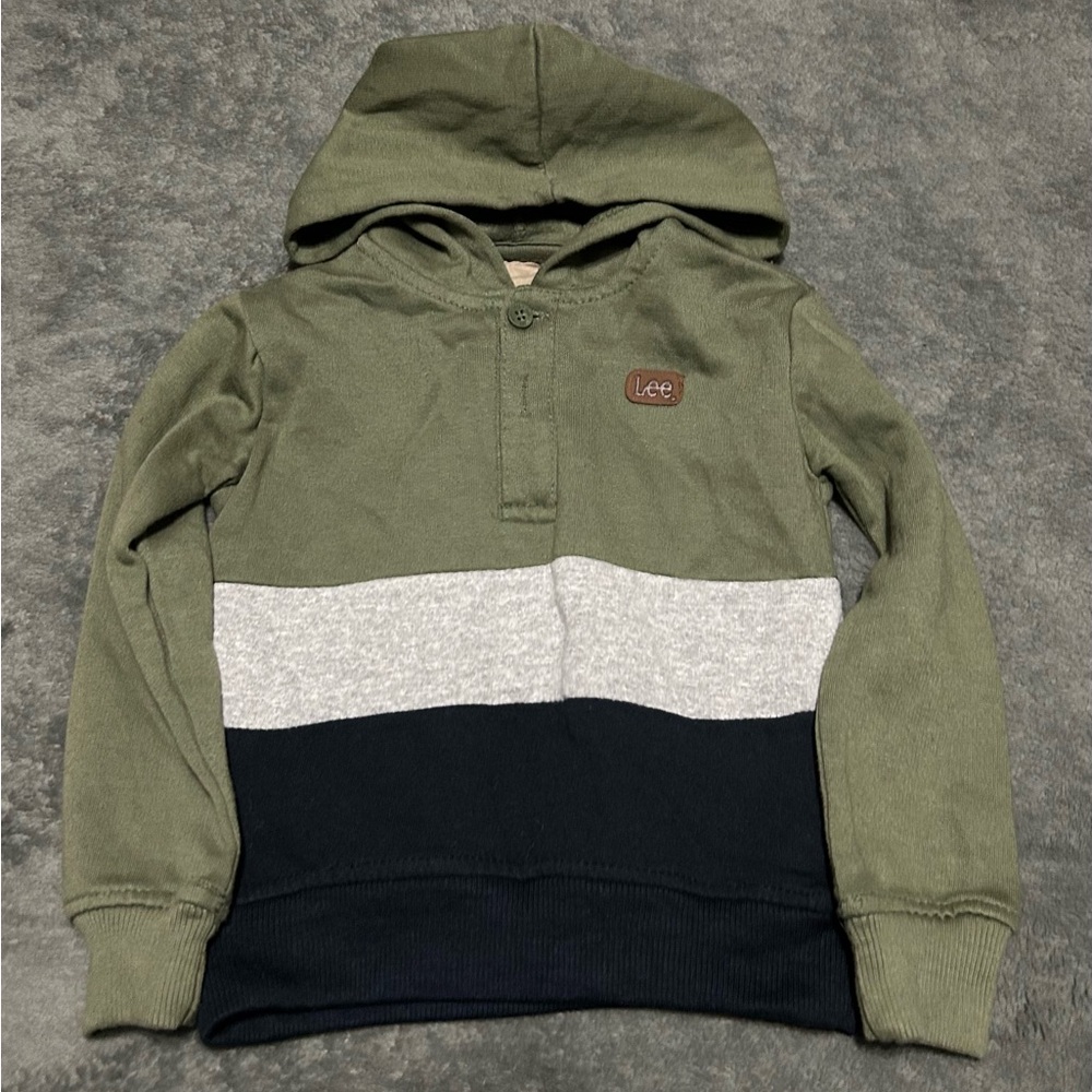 Lee Kids Green and Gray Block Hoodie